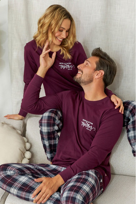 Pijama bărbătească din bumbac Comfort Maroon