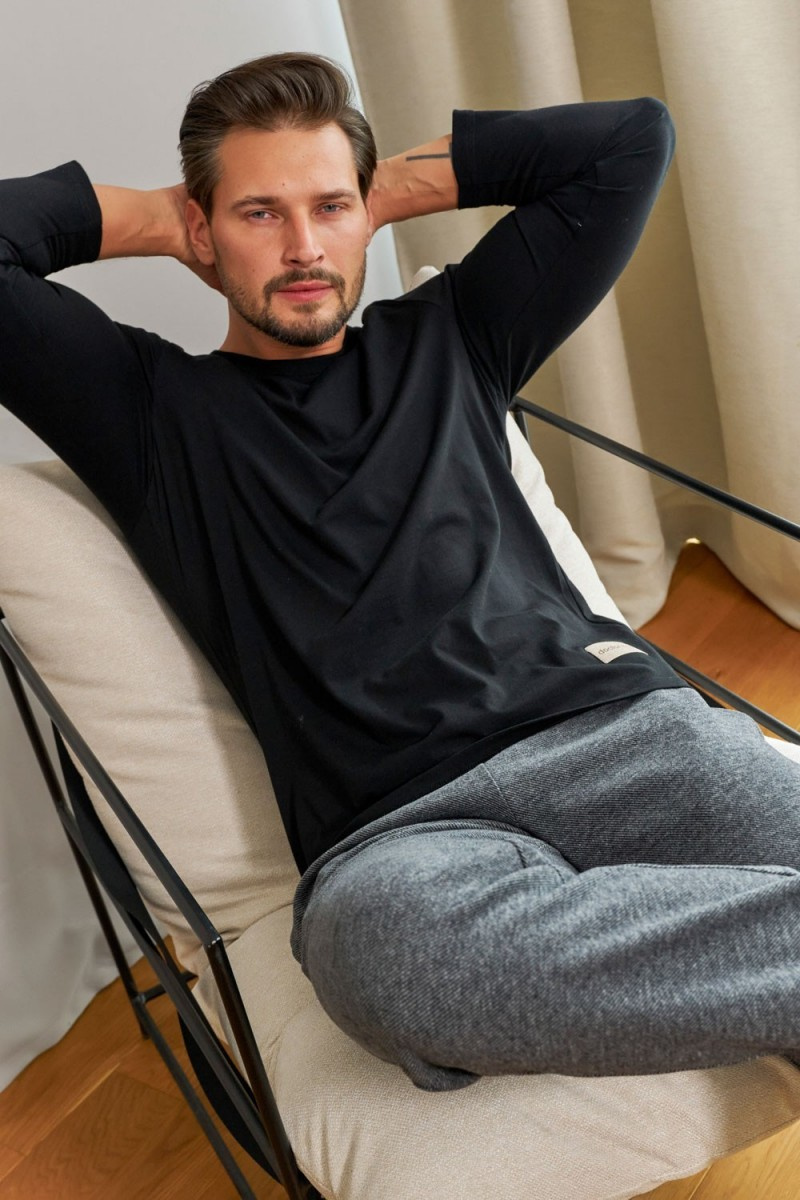 Pijama pentru bărbați din bumbac cu buzunare