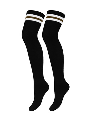 Șosete de damă din bumbac cu dungi cu Lurex