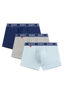 Set de 3 boxeri sport Atlantic gri și albastru pentru bărbați - potrivire perfectă și confort.