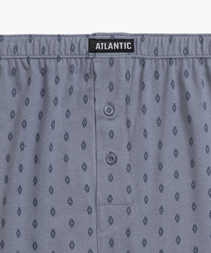Pantaloni scurți boxer din bumbac gri marin pentru bărbați