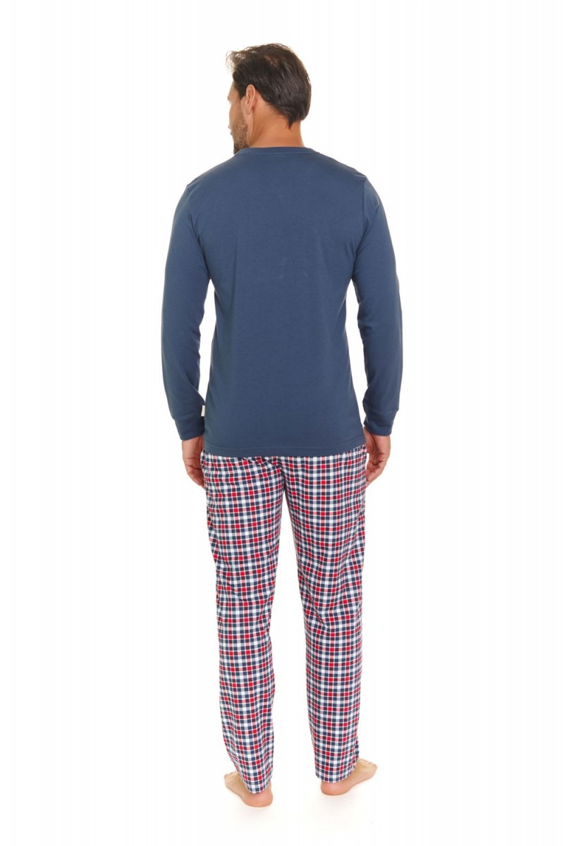 Pijama în carouri din bumbac Comfort pentru bărbați