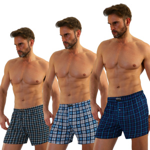 3-pack Klasyczne luźne bokserki męskie bawełniane PANTHER Sesto Senso