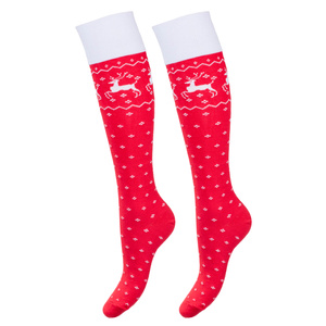 Șosete pentru genunchi de Crăciun din bumbac pentru femei