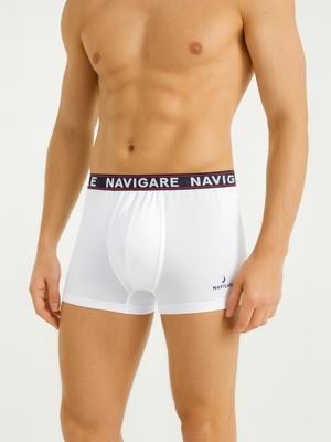 Pantaloni scurți boxeri pentru bărbați cu cauciuc exterior Art 322 alb Navigare
