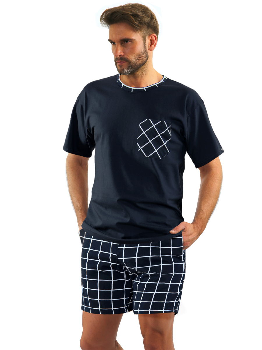 Pijama bărbătească Comfort din bumbac creponat