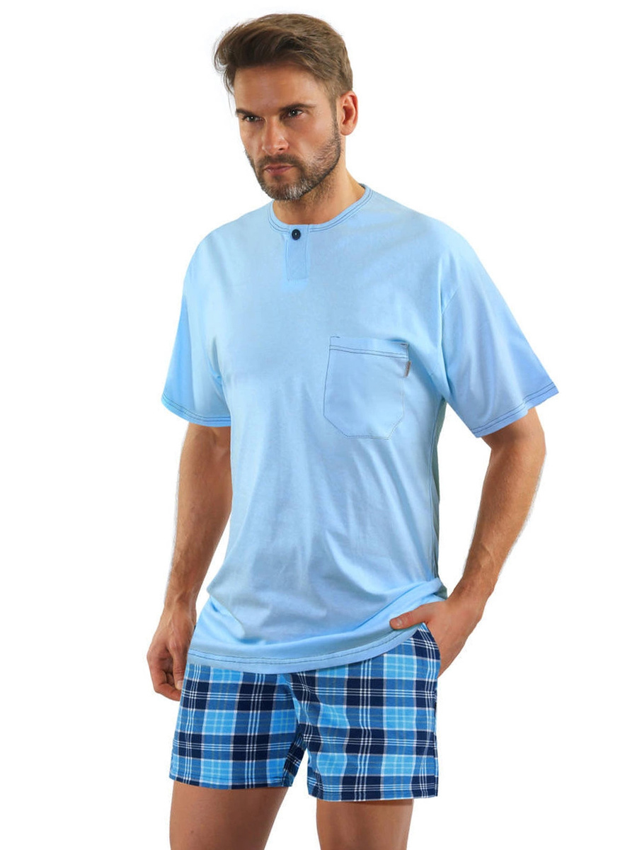 Pijama bărbătească Comfort din bumbac creponat
