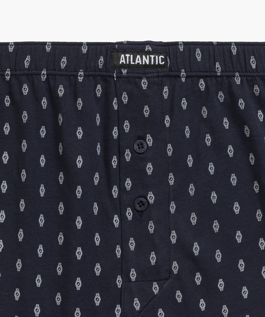 Pantaloni scurți boxer din bumbac gri marin pentru bărbați