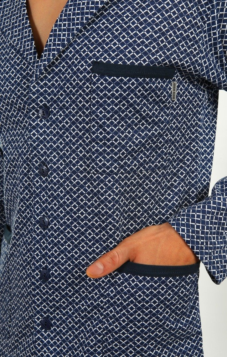 Piżama Męska Długi Rękaw Rozpinana 2385/15