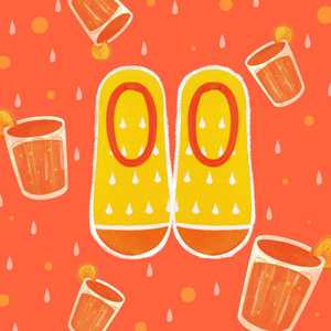 Stopki damskie kolorowe SOXO do balerinek śmieszne cytryny