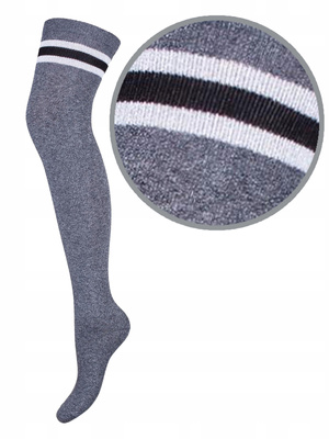 Șosete de damă din bumbac cu dungi cu Lurex