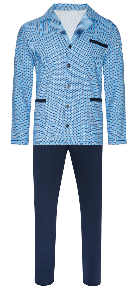 Piżama Męska Długi Rękaw Rozpinana 2385/15