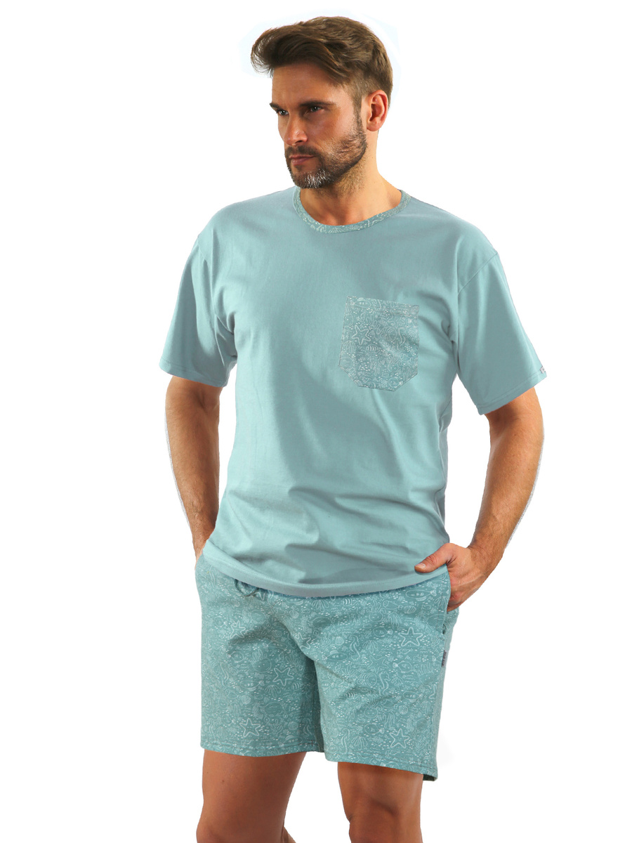 Pijama bărbătească Comfort din bumbac creponat