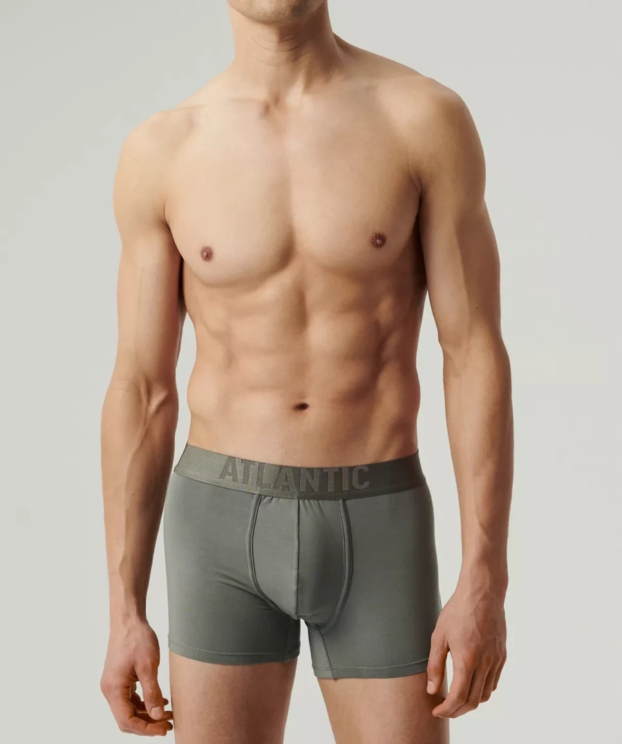 Pantaloni scurți sport pentru bărbați verzi 88% micromodal Atlantic - confort maxim și respirabilitate