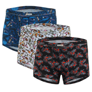 Pantaloni scurți boxeri din bumbac pentru bărbați, stil amuzant, 3-pack