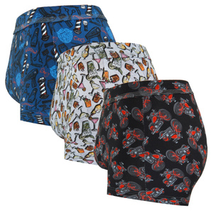 Pantaloni scurți boxeri din bumbac pentru bărbați, stil amuzant, 3-pack