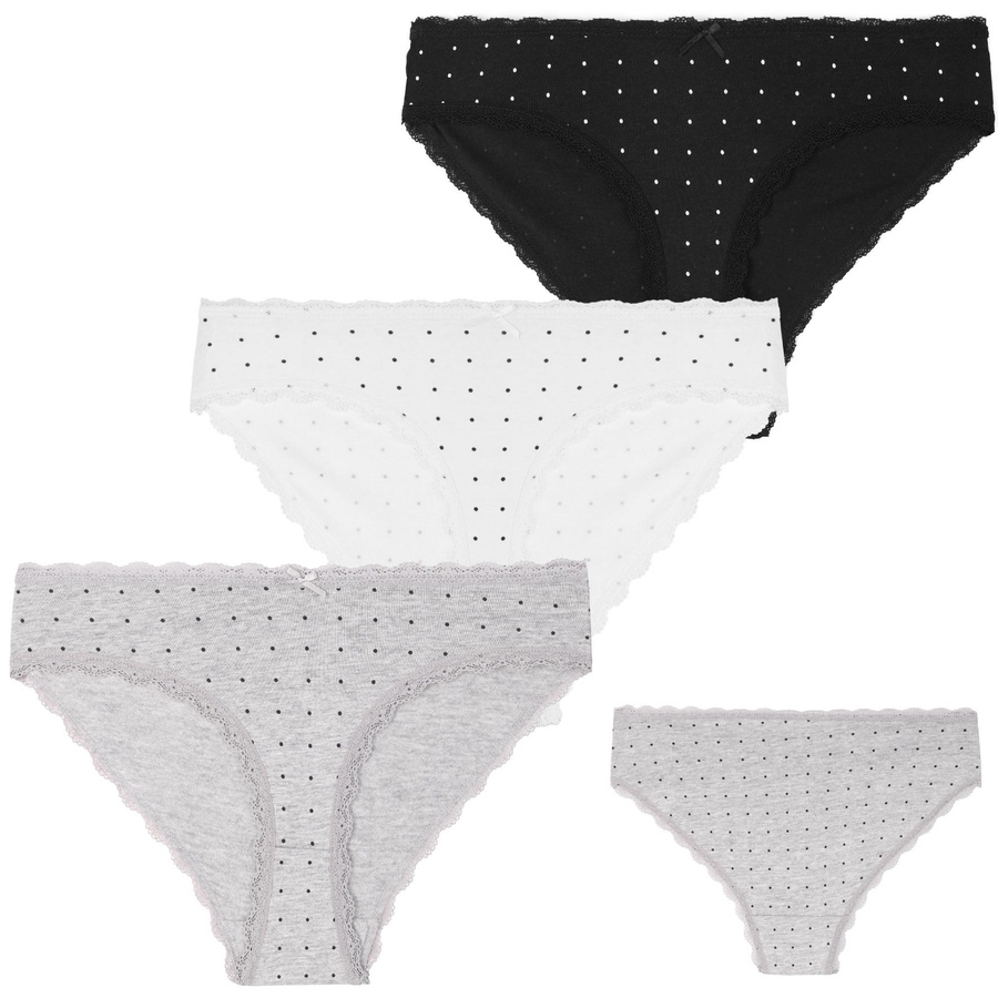 Figi damskie bikini z koronką S-2XL 3-pak