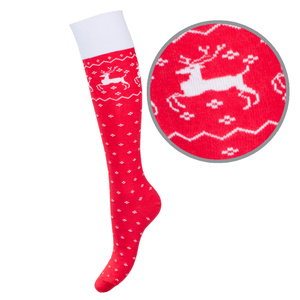 Șosete pentru genunchi de Crăciun din bumbac pentru femei