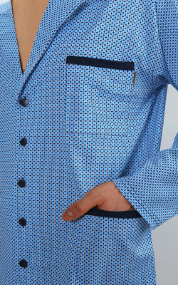 Piżama Męska Długi Rękaw Rozpinana 2385/15