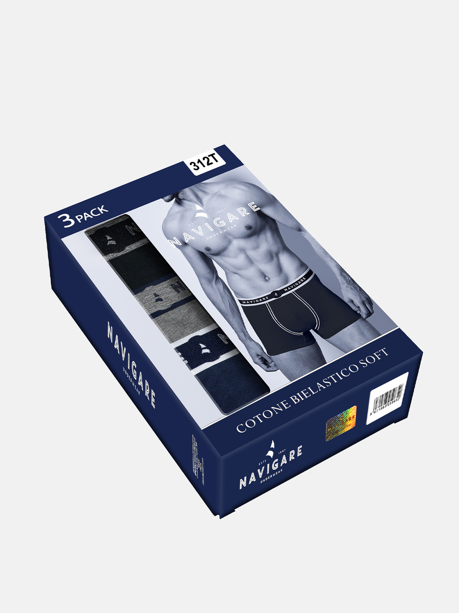 Pantaloni scurți boxeri pentru bărbați cu cauciuc exterior Fitted Art. 312T Navigare