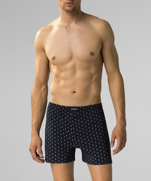 Pantaloni scurți boxer din bumbac gri marin pentru bărbați