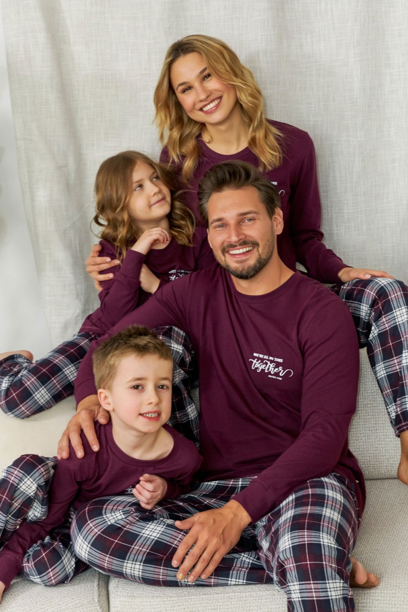 Pijama bărbătească din bumbac Comfort Maroon