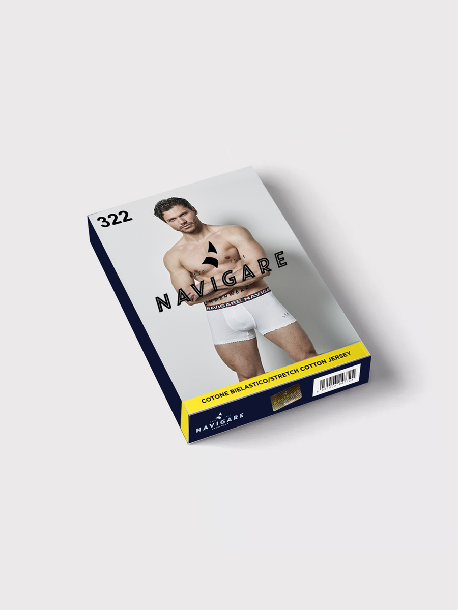 Pantaloni scurți boxeri pentru bărbați cu cauciuc exterior Art 322 alb Navigare