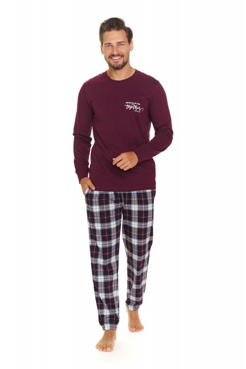Pijama bărbătească din bumbac Comfort Maroon