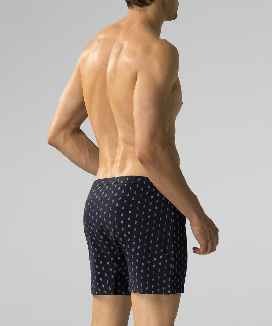 Pantaloni scurți boxer din bumbac gri marin pentru bărbați