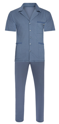 Bawełniana rozpinana piżama męska z krótkim rękawem Sesto Sesto