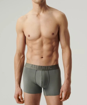 Pantaloni scurți sport pentru bărbați verzi 88% micromodal Atlantic - confort maxim și respirabilitate