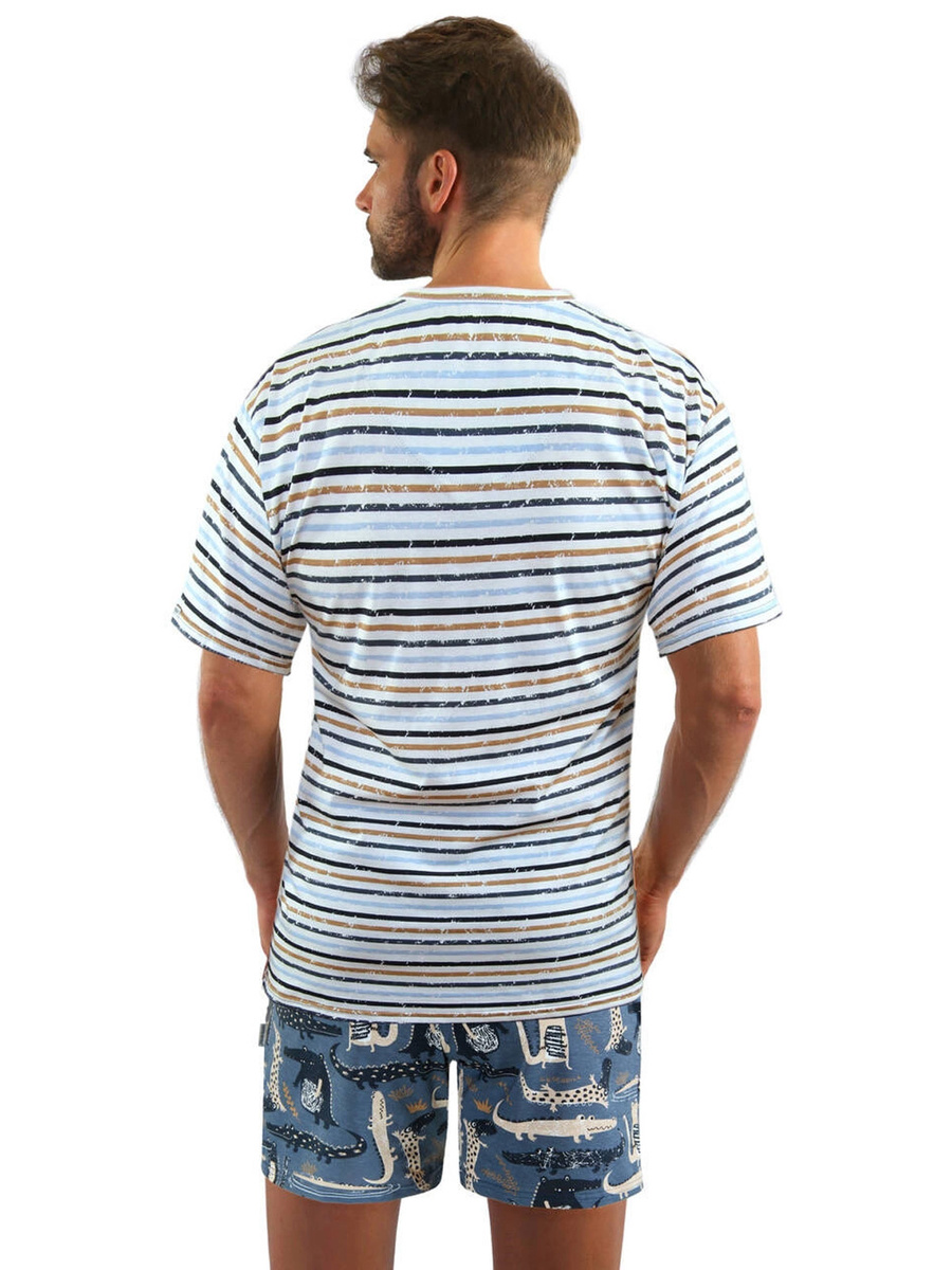 Pijama cu mânecă scurtă Comfort din bumbac pentru bărbați