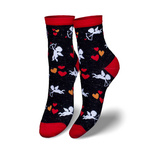 Skarpetki damskie Misie i serca, Kolor Ecru, Rozmiar 37-41