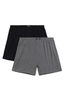 Boxeri bărbătești largi negri și gri 100% bumbac 2-pack Atlantic - lejeritate maximă.