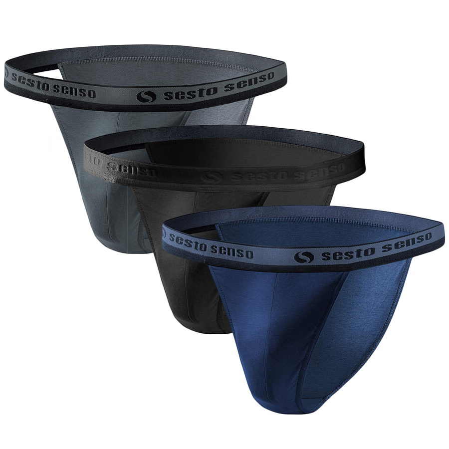 3X Slipy Męskie bawełniane typu Tanga Sesto Senso