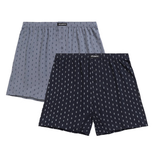 Pantaloni scurți boxer din bumbac gri marin pentru bărbați
