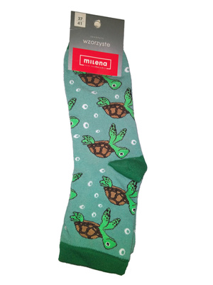 Kolorowe skarpetki damskie zabawne wzory Milena