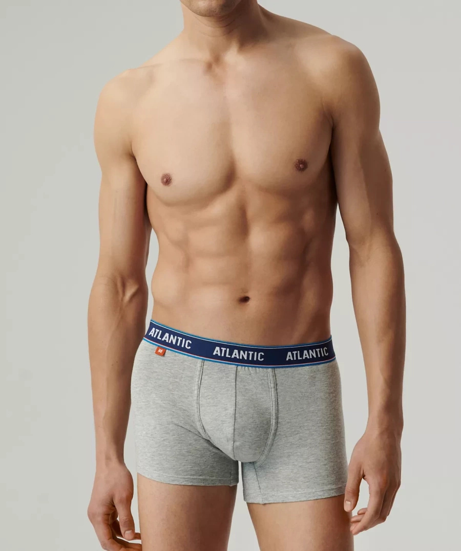 Pantaloni scurți sport pentru bărbați albaștri 95% bumbac - trei pachete Atlantic - potrivire perfectă
