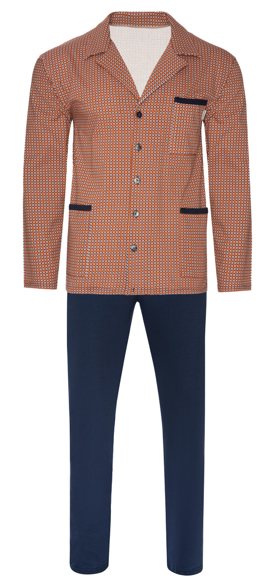 Piżama Męska Długi Rękaw Rozpinana 2385/15