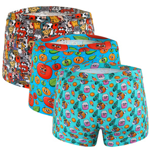 Pantaloni scurți boxeri din bumbac pentru bărbați, stil amuzant, 3-pack