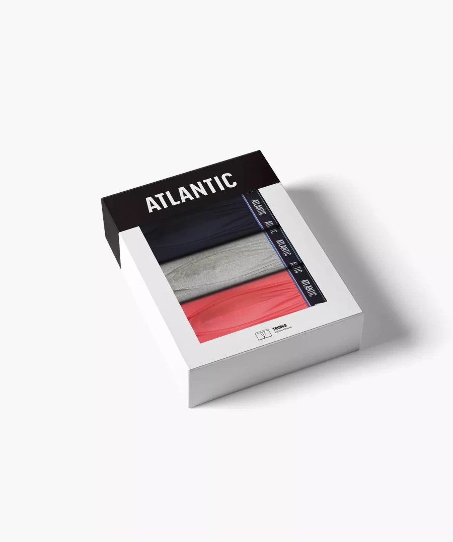 Pantaloni scurți sport pentru bărbați albaștri 95% bumbac - trei pachete Atlantic - potrivire perfectă