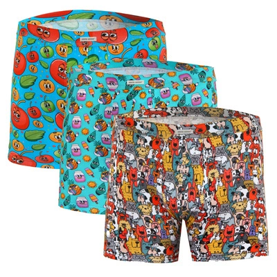 Pantaloni scurți boxeri din bumbac pentru bărbați în stil amuzant