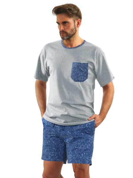 Pijama bărbătească Comfort din bumbac creponat